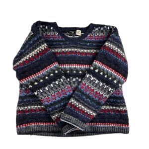 Vintage 90s Maurices Fair Isle Wool Sweater - Women's L - Nordic Cozy Knit